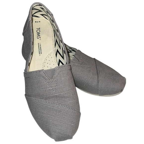 Shoes - Toms Heavy‎ Grey Canvas Flat Loafers Women's Size 7.5 Comfort Leisure